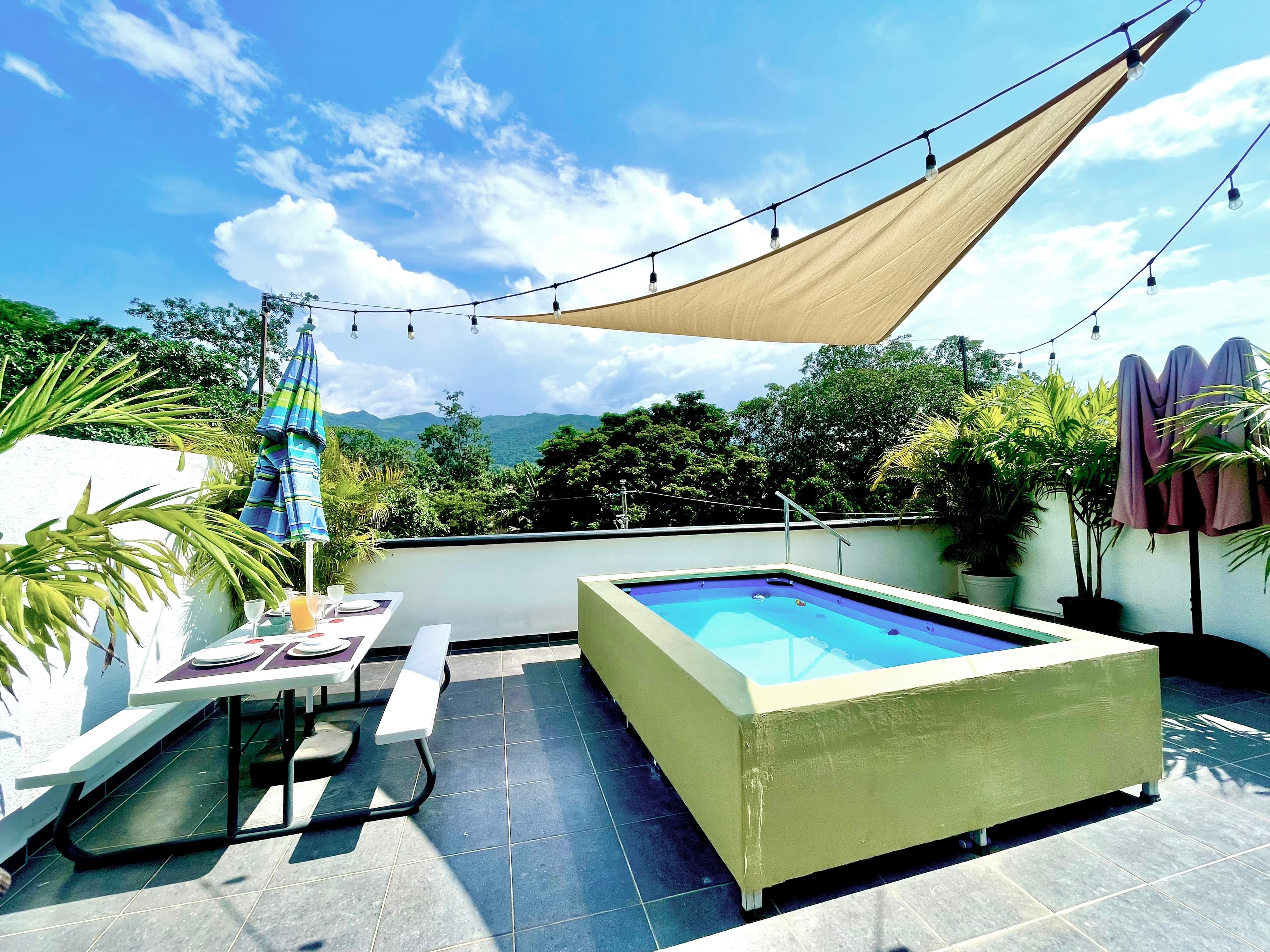 Private terrace and plunge pool at Aralias
